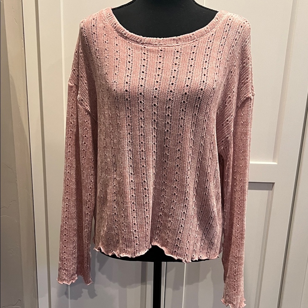 Cotton Emporium Dusty Pink Long Sleeve Sweater Size L